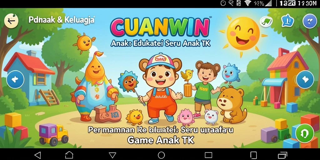 Antarmuka menarik CUANWIN untuk Game Anak TK yang edukatif.