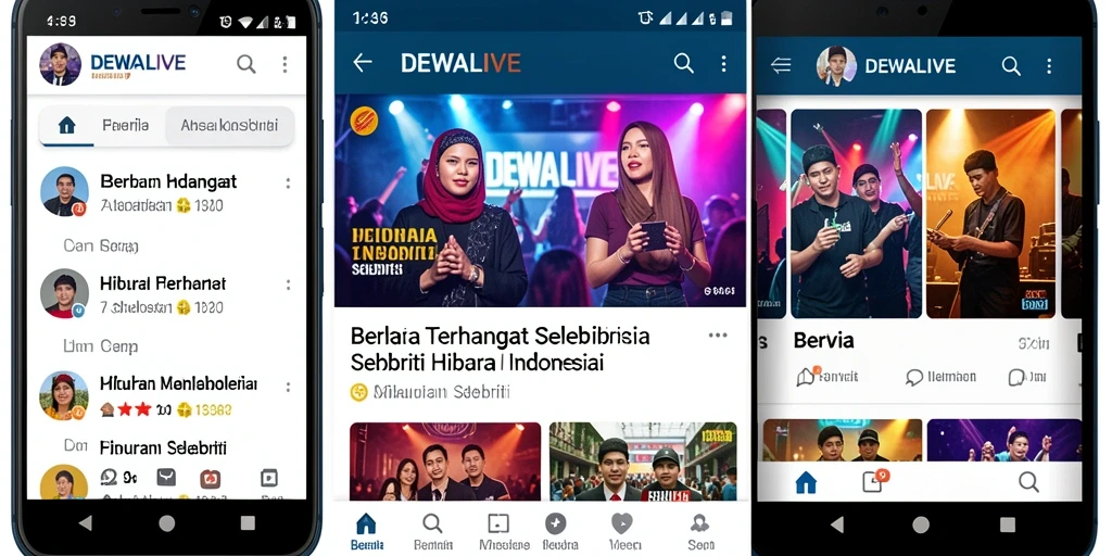 Tampilan antarmuka aplikasi DEWALIVE yang modern dan informatif.