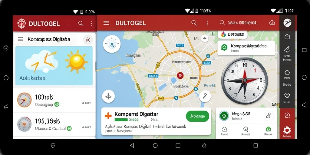 Antarmuka intuitif DULTOGEL untuk navigasi kompas digital.