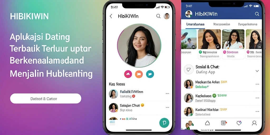 Tampilan antarmuka HIBIKIWIN yang menarik dan intuitif untuk aplikasi Dating App.