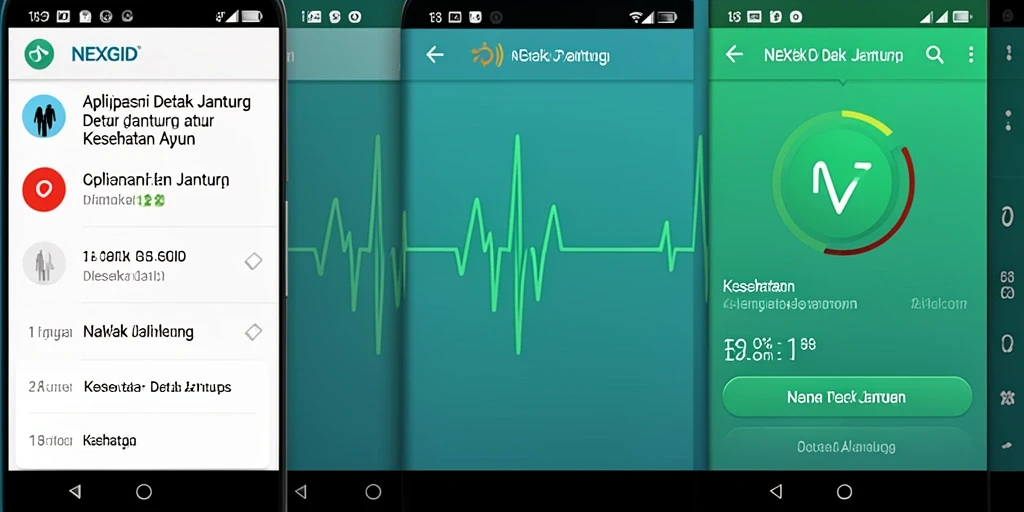 Screenshot antarmuka NEXGID menampilkan fitur detak jantung yang lengkap.