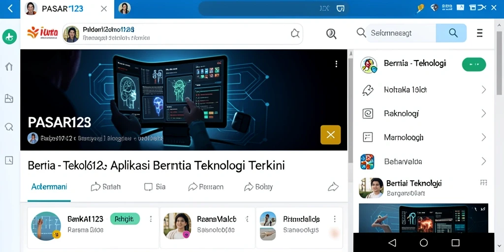 Antarmuka aplikasi PASAR123 yang menarik dan informatif.