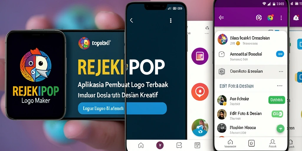 Tampilan antarmuka aplikasi REJEKIPOP untuk membuat logo yang menawan.