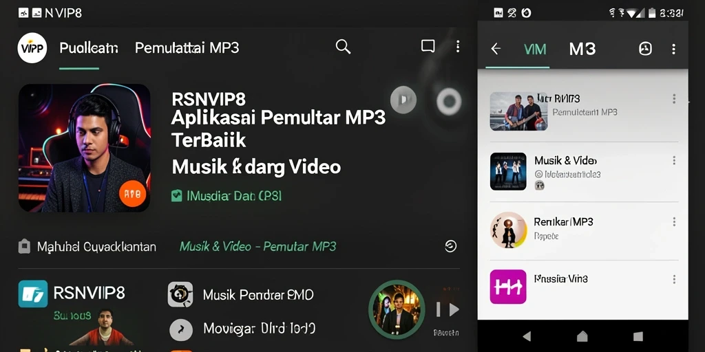 Antarmuka RSNVIP8 yang menarik dan mudah digunakan untuk pemutaran MP3.