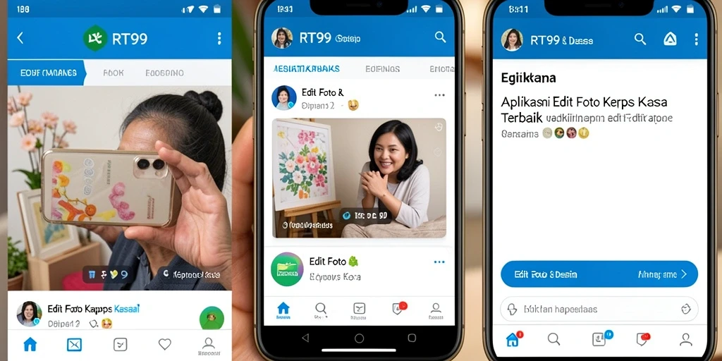 Antarmuka RT99 menampilkan alat Edit Foto Kertas Kaca yang efisien.