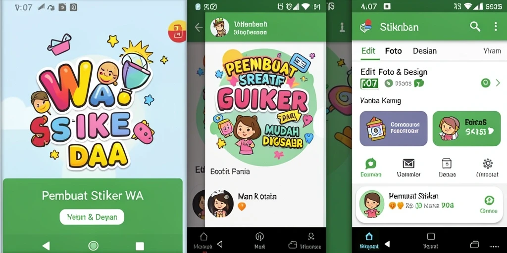 Tampilan antarmuka aplikasi V07 untuk membuat stiker WA.