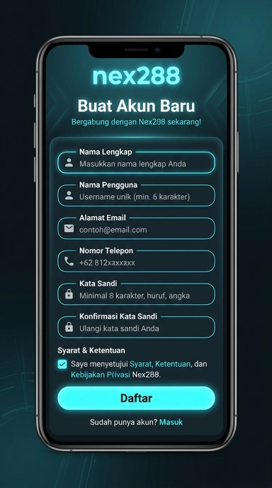 Cara Daftar Akun Baru nex288 di Android